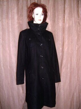 Bust 21 (42) Gap Military Style Wool Blend Coat High Collar